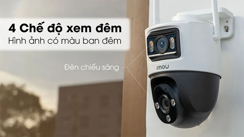4 chế độ ban đêm của Camera Wifi 2 mắt ngoài trời IMOU Cruiser Dual 10MP IPC-S7XP-10M0WED