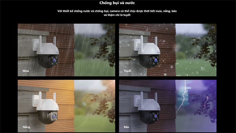 Khả năng chống bụi và nước của Camera wifi ngoài trời Tenda CH3-WCA