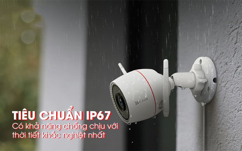 Chức năng chống nước IP67 của Camera wifi ngoài trời EZVIZ H3C-4MP-2K+