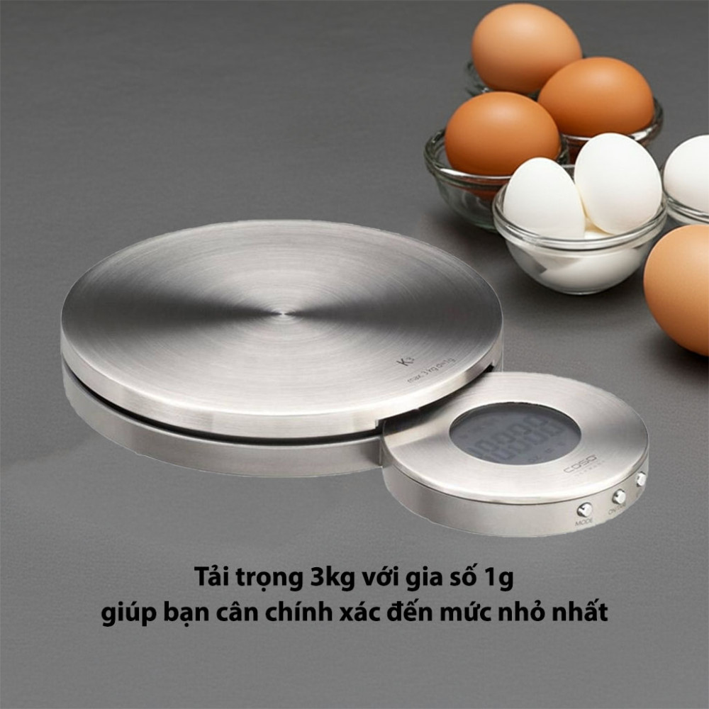 Cân điện tử Caso K3 3Kg tải trọng 3kg phù hợp cho gia đình