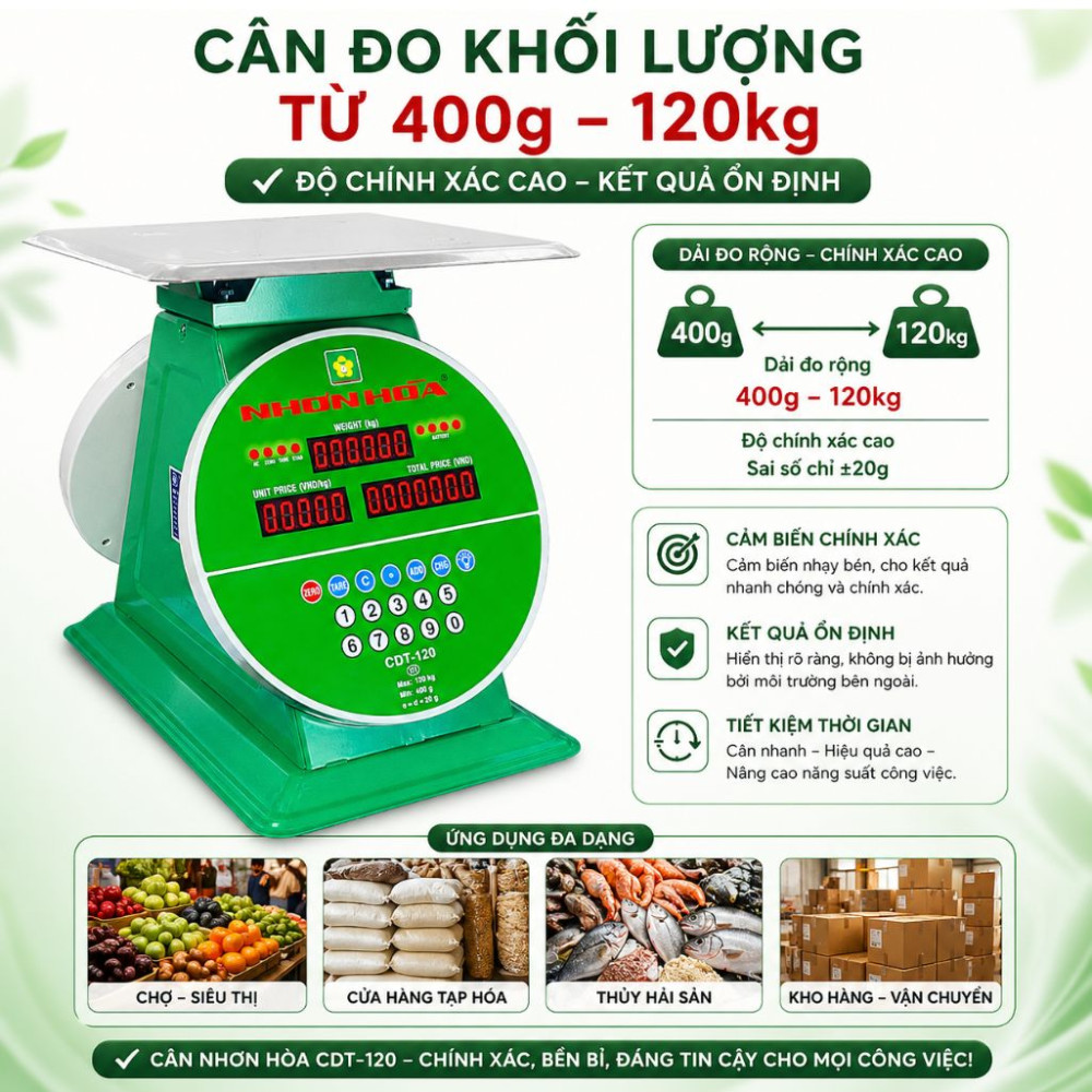 Cân điện tử Nhơn Hòa 120 kg CĐT-120 - Hàng chính hãng