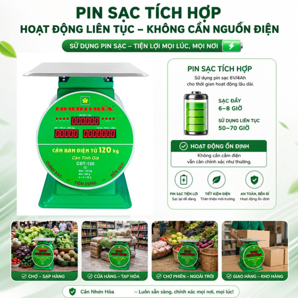 Cân điện tử Nhơn Hòa 120 kg CĐT-120 - Hàng chính hãng