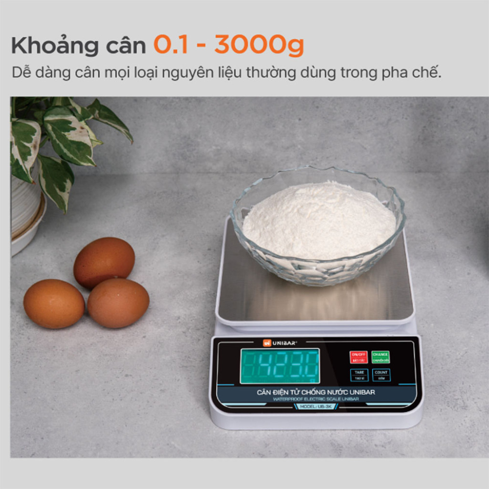 Cân điện tử chống nước Unibar UDC-3K - Hàng chính hãng