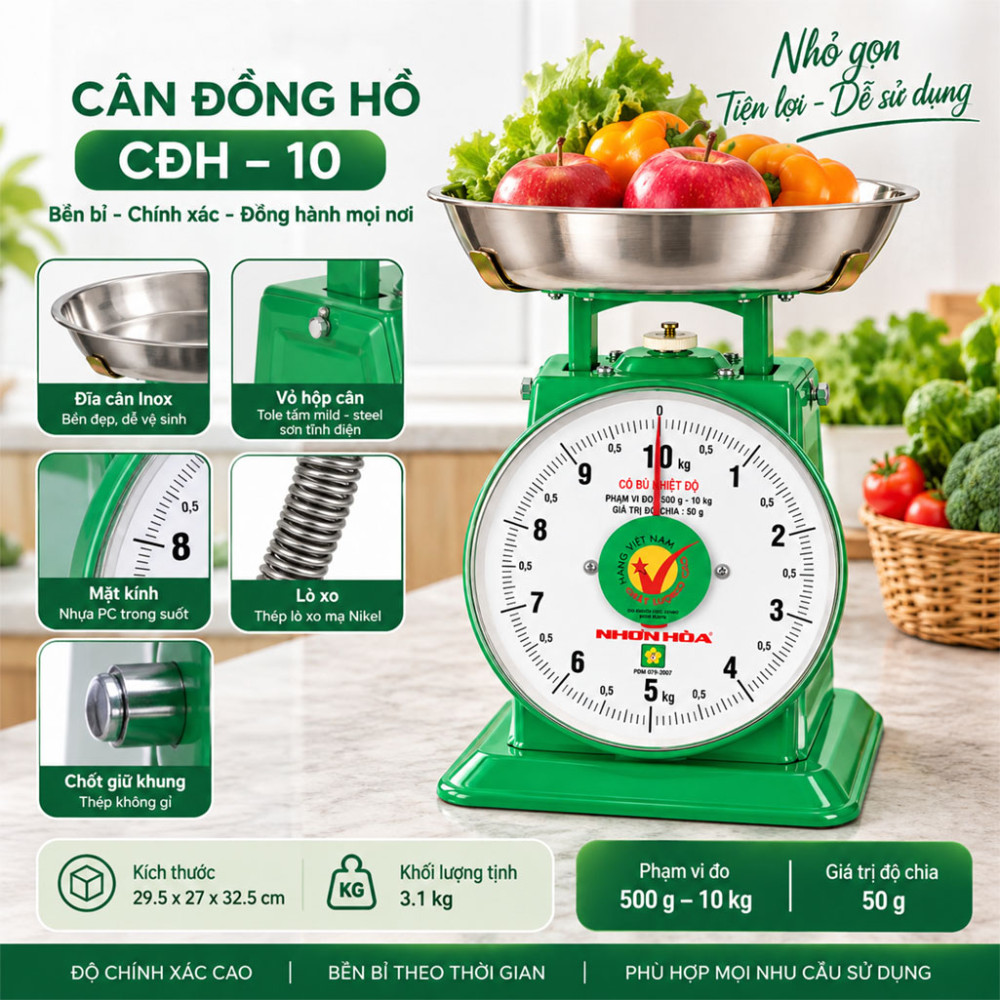 Cân đồng hồ Nhơn Hòa CĐH–10 - Hàng chính hãng
