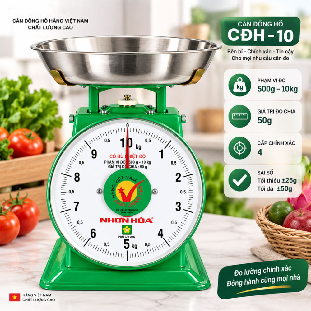 Cân đồng hồ Nhơn Hòa CĐH–10 - Hàng chính hãng