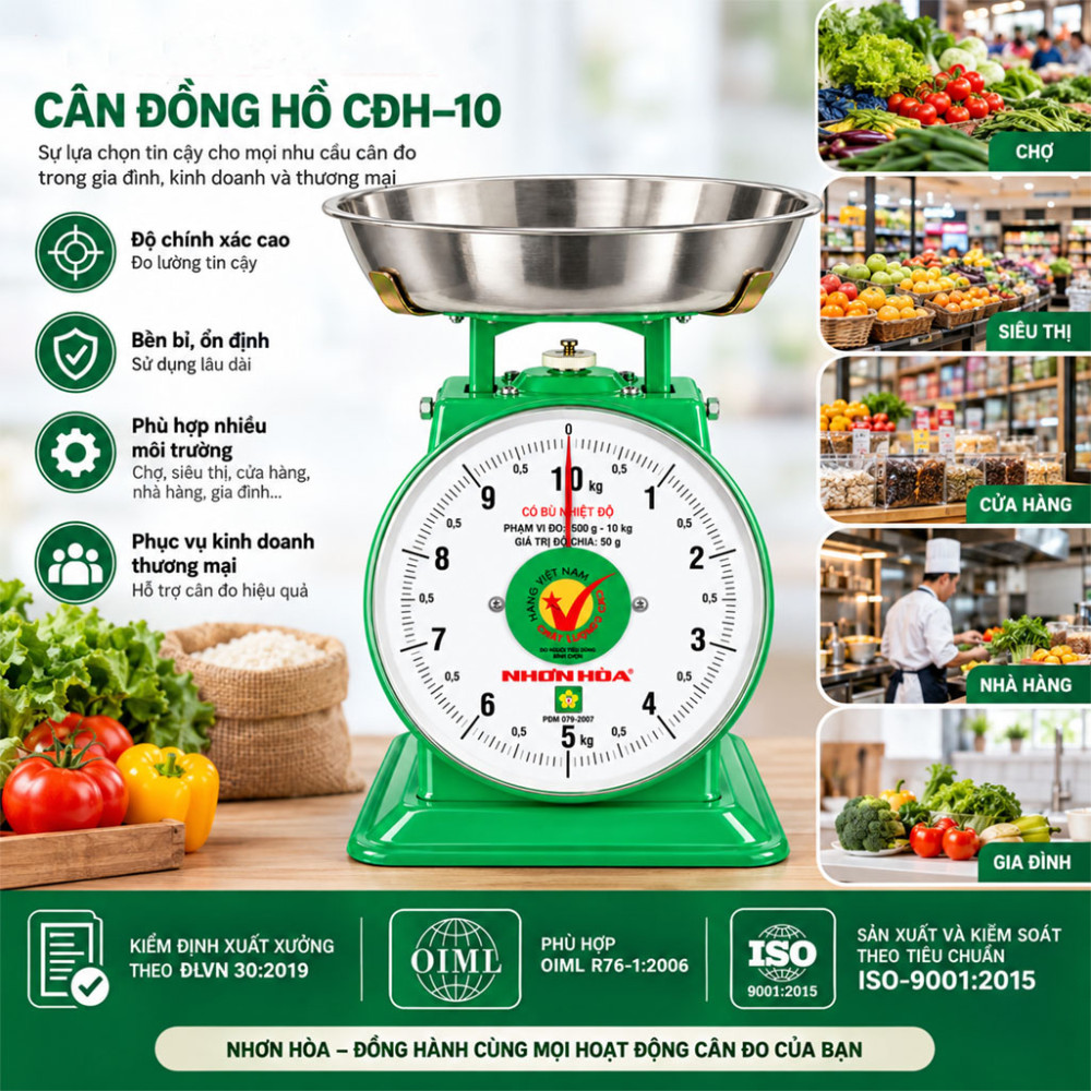 Cân đồng hồ Nhơn Hòa CĐH–10 - Hàng chính hãng