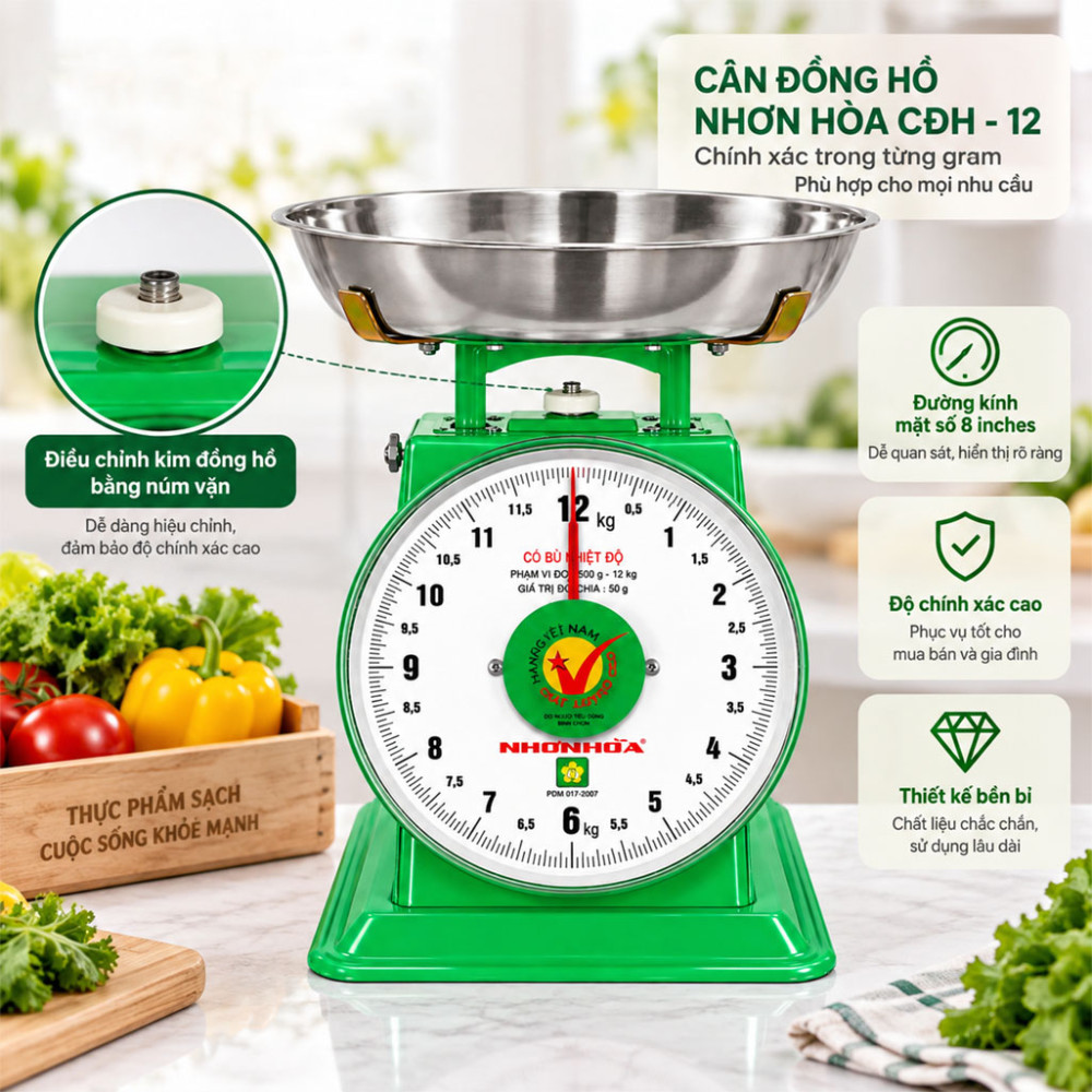 Cân đồng hồ Nhơn Hòa CĐH–12 - Hàng chính hãng