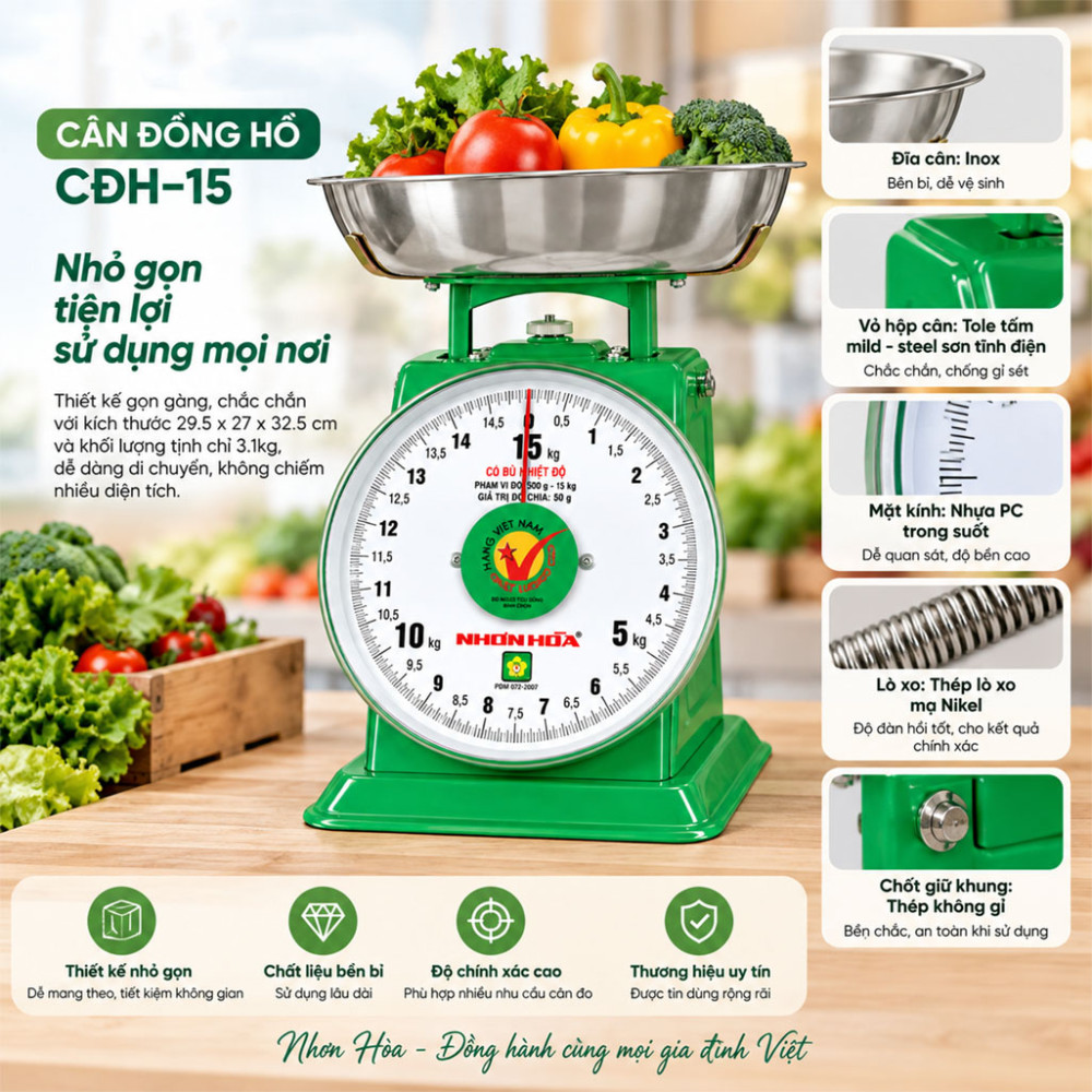 Cân đồng hồ Nhơn Hòa CĐH–15 - Hàng chính hãng