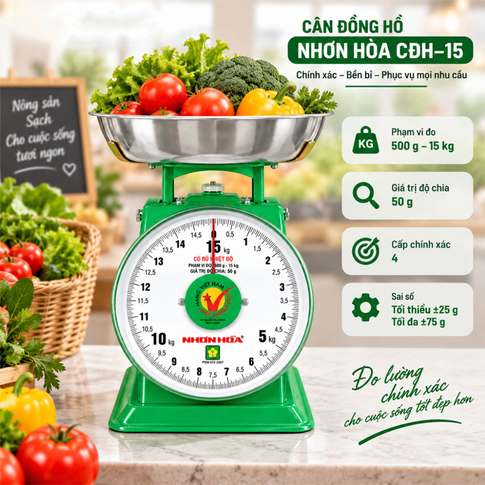 Cân đồng hồ Nhơn Hòa CĐH–15 - Hàng chính hãng