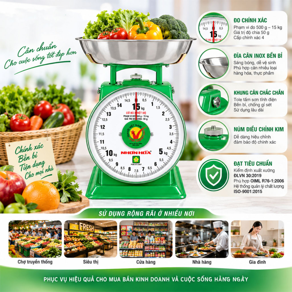 Cân đồng hồ Nhơn Hòa CĐH–15 - Hàng chính hãng