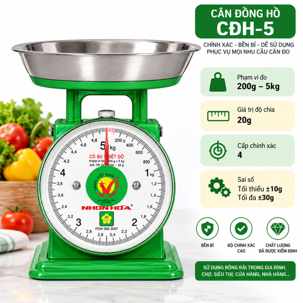 Cân đồng hồ Nhơn Hòa CĐH–5 - Hàng chính hãng