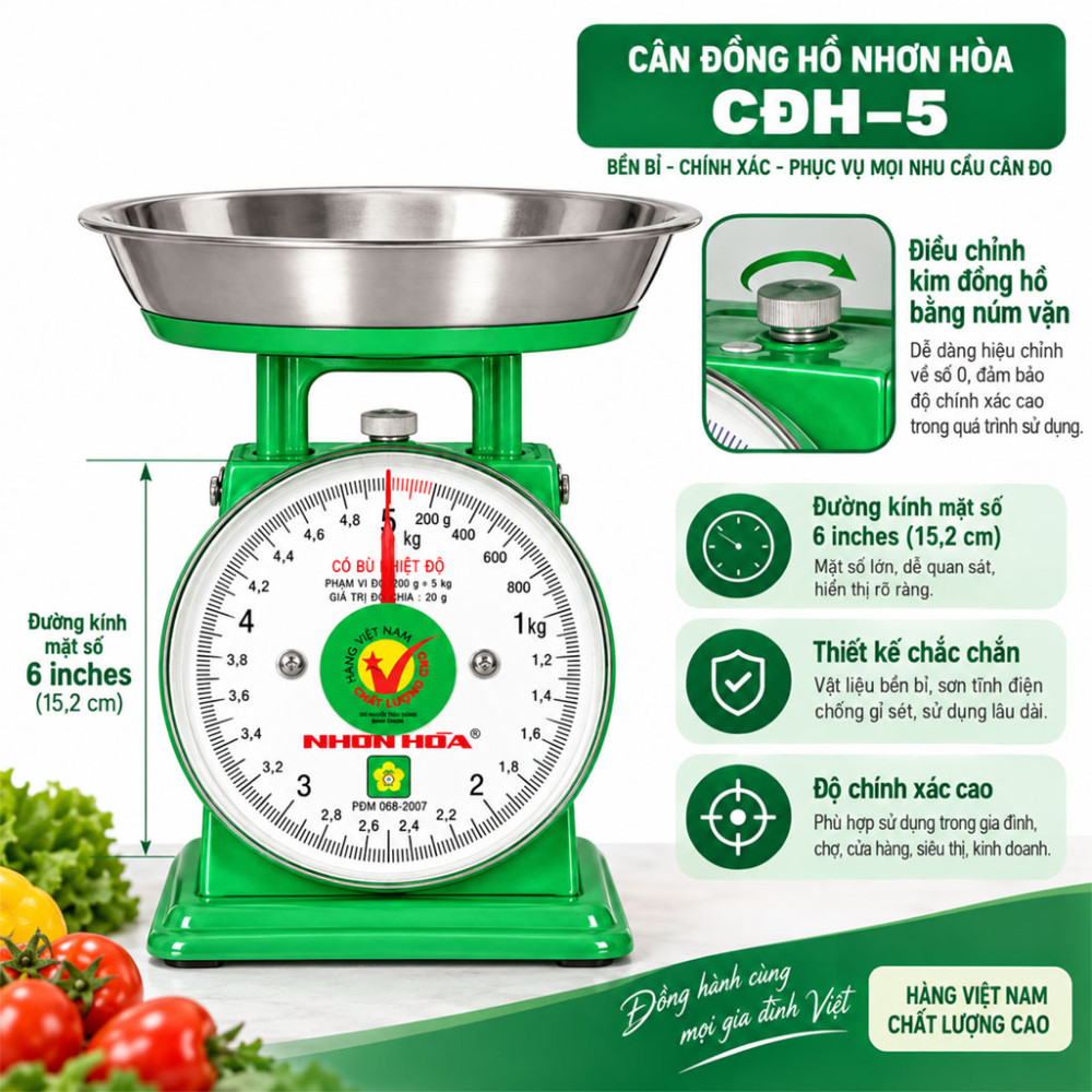 Cân đồng hồ Nhơn Hòa CĐH–5 - Hàng chính hãng