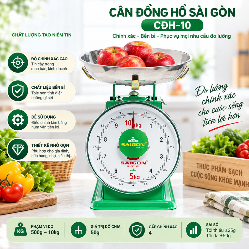Cân đồng hồ Sài Gòn CĐH–10 - Hàng chính hãng