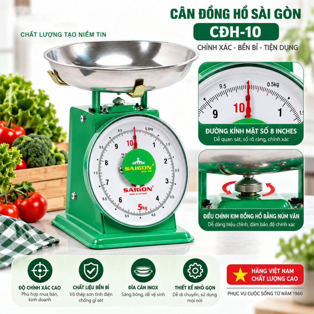 Cân đồng hồ Sài Gòn CĐH–10 - Hàng chính hãng