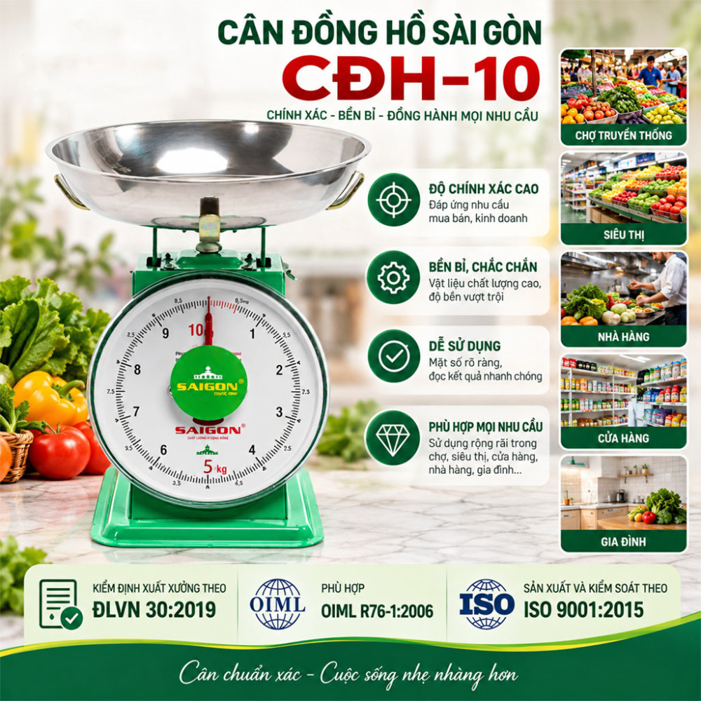 Cân đồng hồ Sài Gòn CĐH–10 - Hàng chính hãng