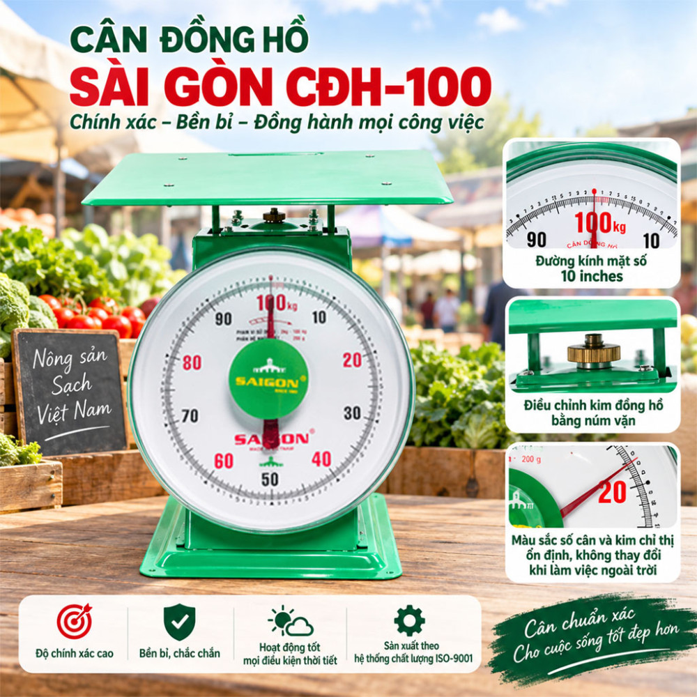 Cân đồng hồ Sài Gòn CĐH–100 - Hàng chính hãng