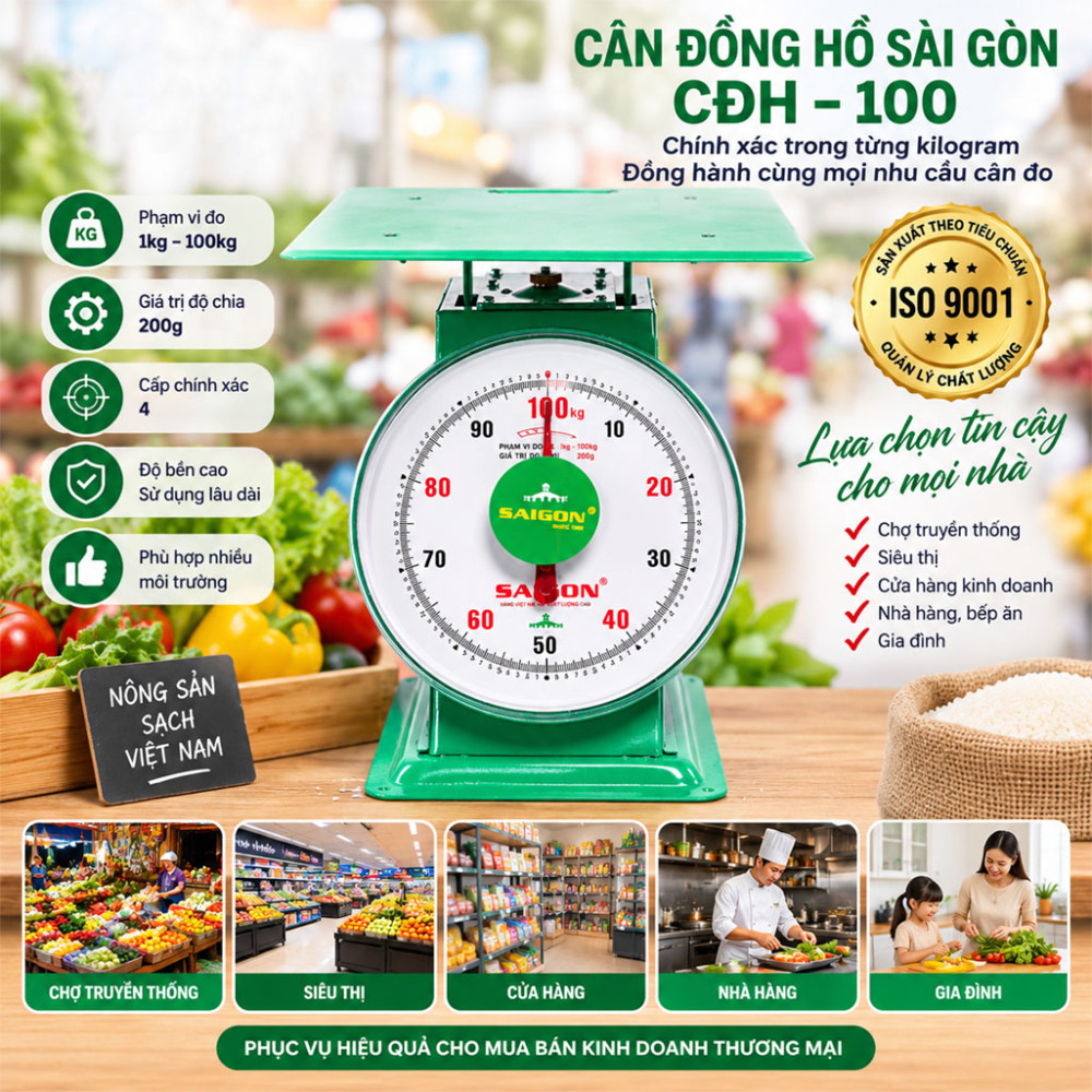 Cân đồng hồ Sài Gòn CĐH–100 - Hàng chính hãng