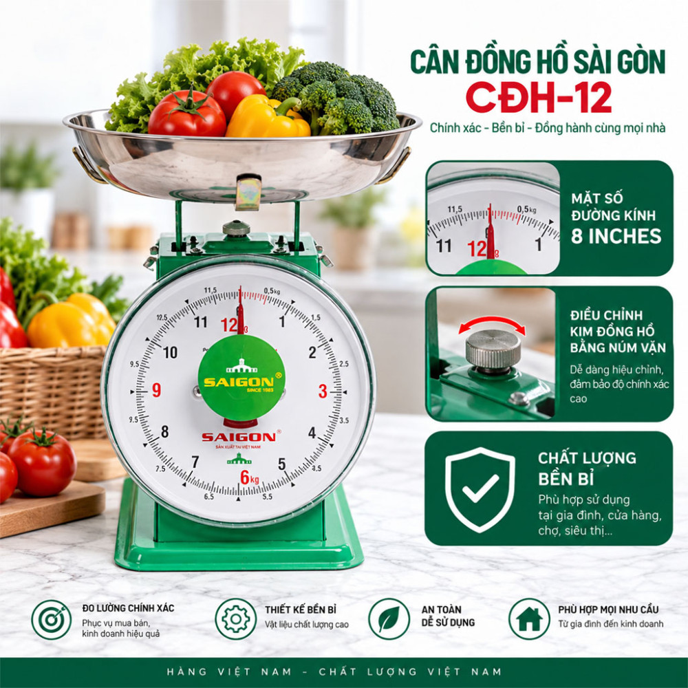 Cân đồng hồ Sài Gòn CĐH–12 - Hàng chính hãng