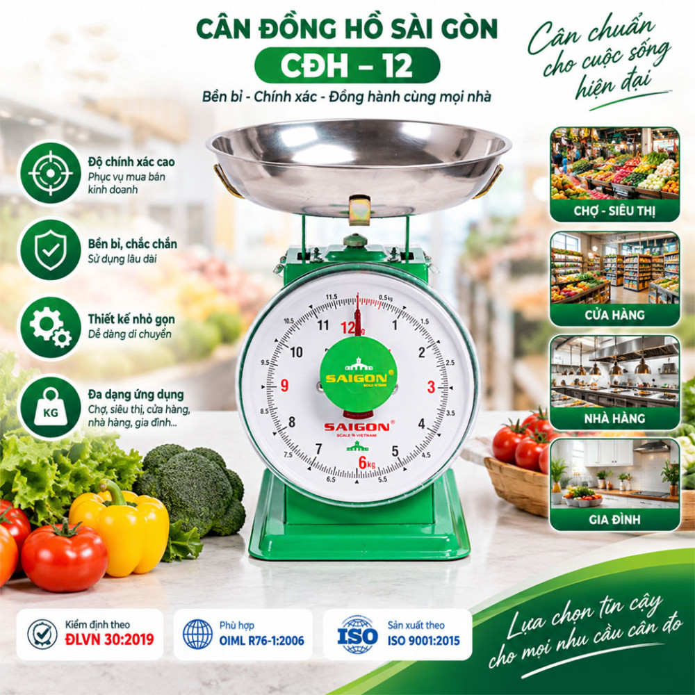 Cân đồng hồ Sài Gòn CĐH–12 - Hàng chính hãng