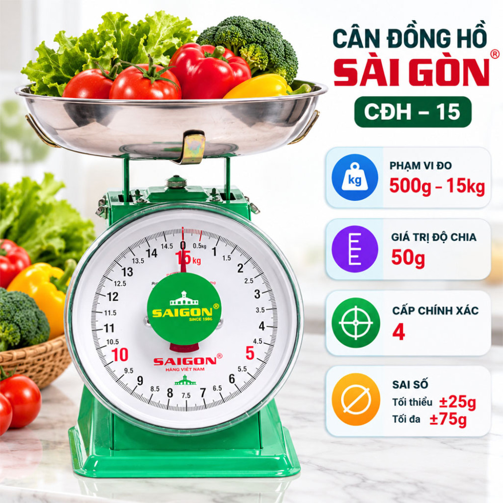 Cân đồng hồ Sài Gòn CĐH–15 - Hàng chính hãng