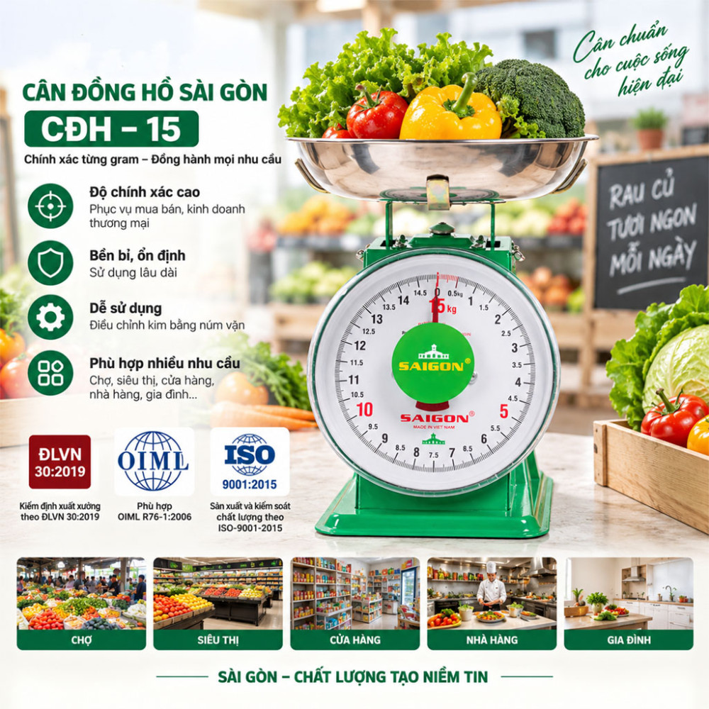 Cân đồng hồ Sài Gòn CĐH–15 - Hàng chính hãng