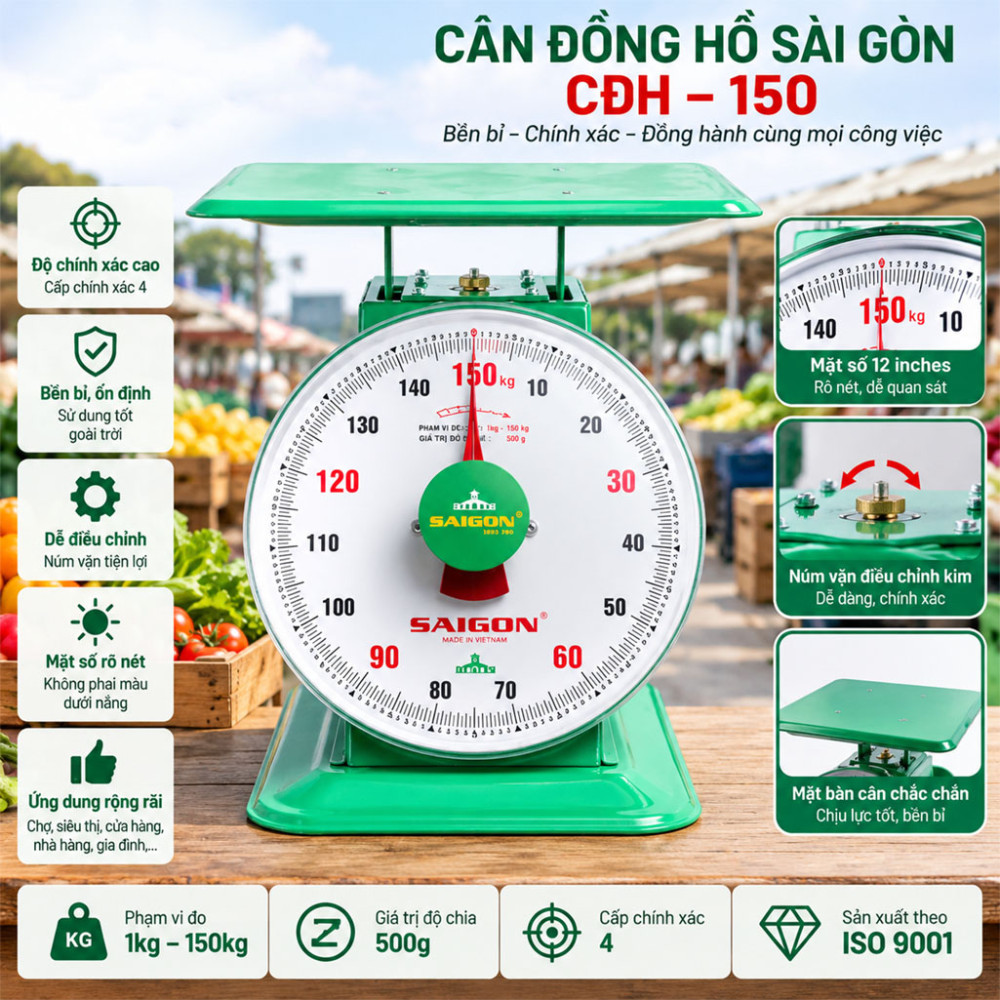 Cân đồng hồ Sài Gòn CĐH–150 - Hàng chính hãng
