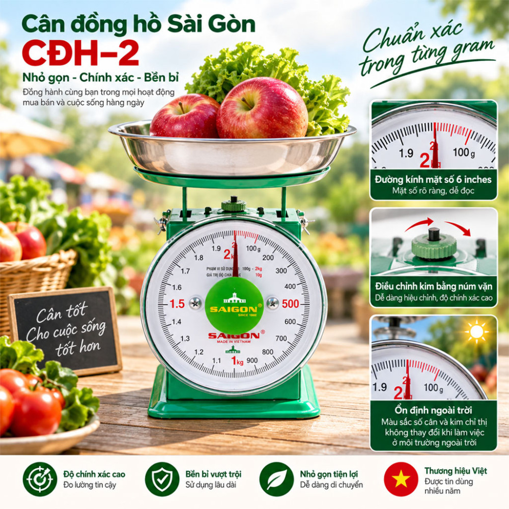 Cân đồng hồ Sài Gòn CĐH–2 - Hàng chính hãng