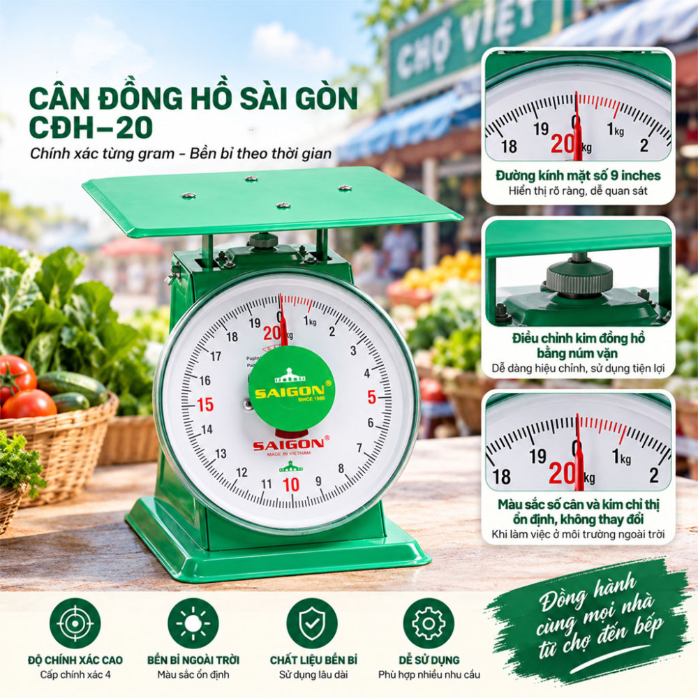 Cân đồng hồ Sài Gòn CĐH–20 - Hàng chính hãng