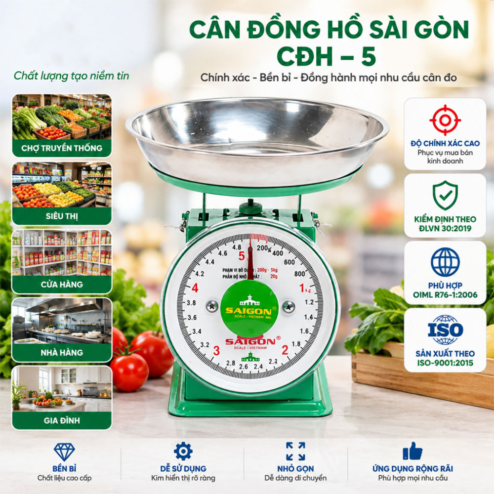 Cân đồng hồ Sài Gòn CĐH–5 - Hàng chính hãng