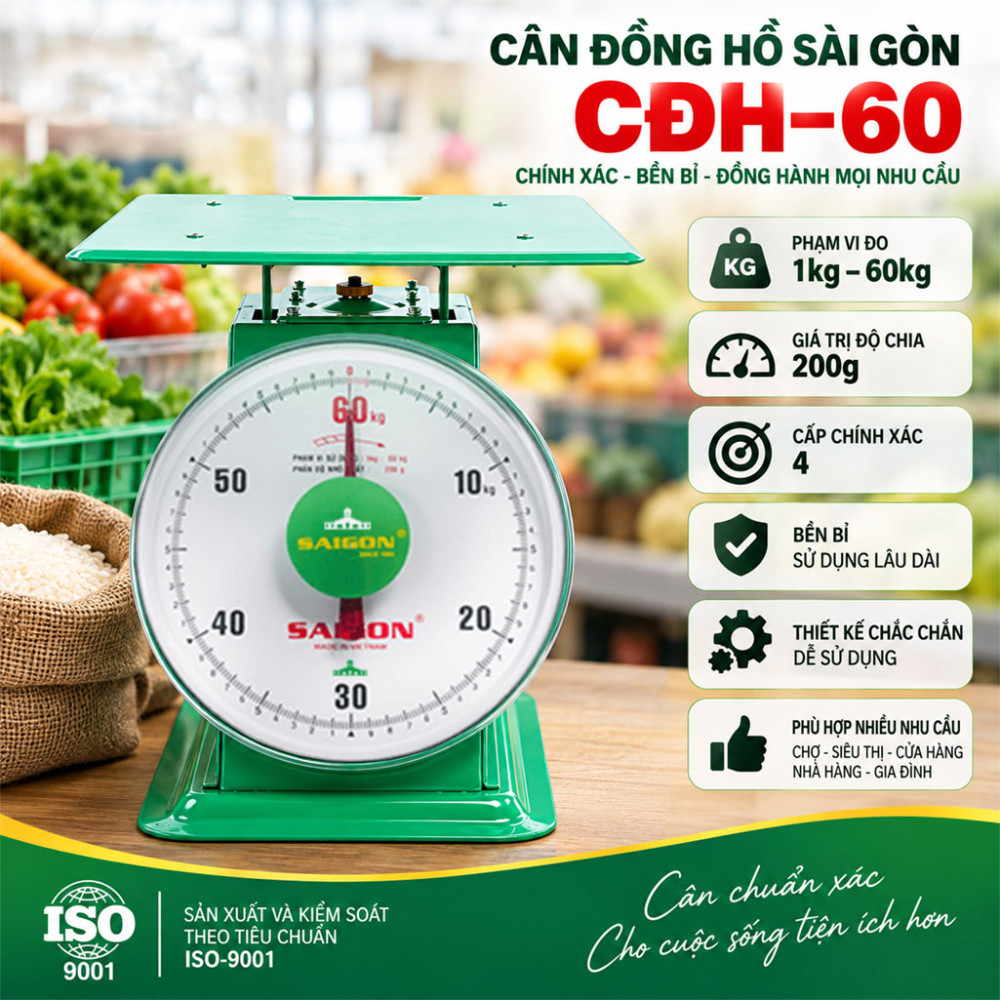 Cân đồng hồ Sài Gòn CĐH–60 - Hàng chính hãng
