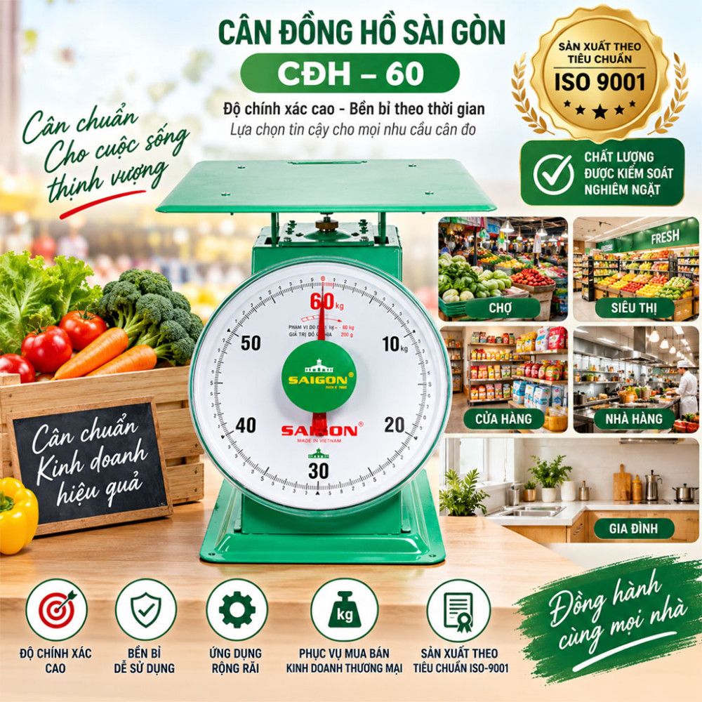 Cân đồng hồ Sài Gòn CĐH–60 - Hàng chính hãng