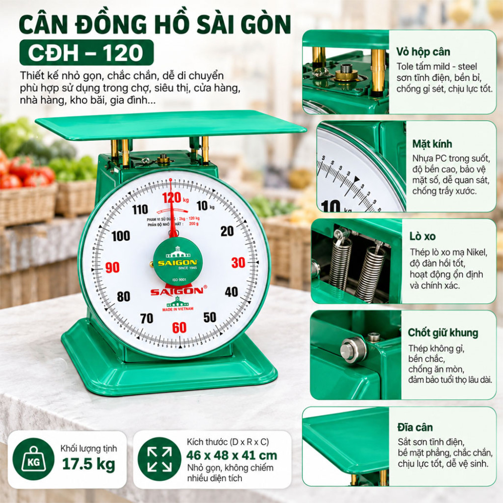 Cân đồng hồ Sài Gòn CĐH–120 - Hàng chính hãng
