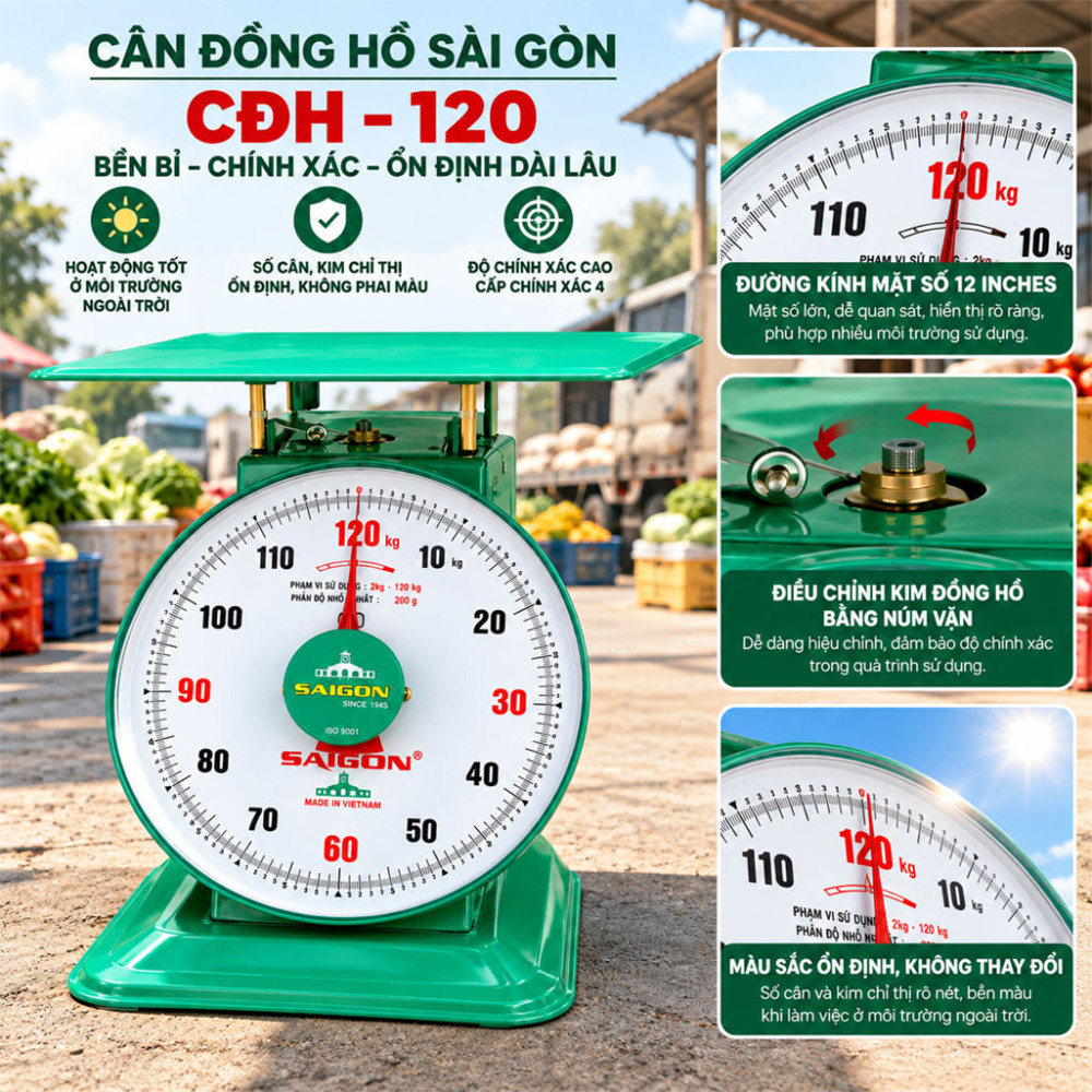 Cân đồng hồ Sài Gòn CĐH–120 - Hàng chính hãng