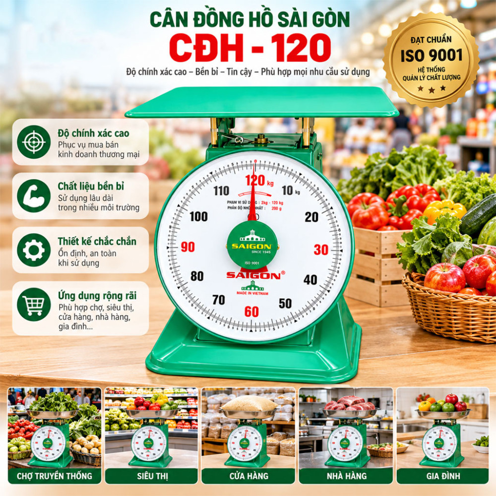 Cân đồng hồ Sài Gòn CĐH–120 - Hàng chính hãng