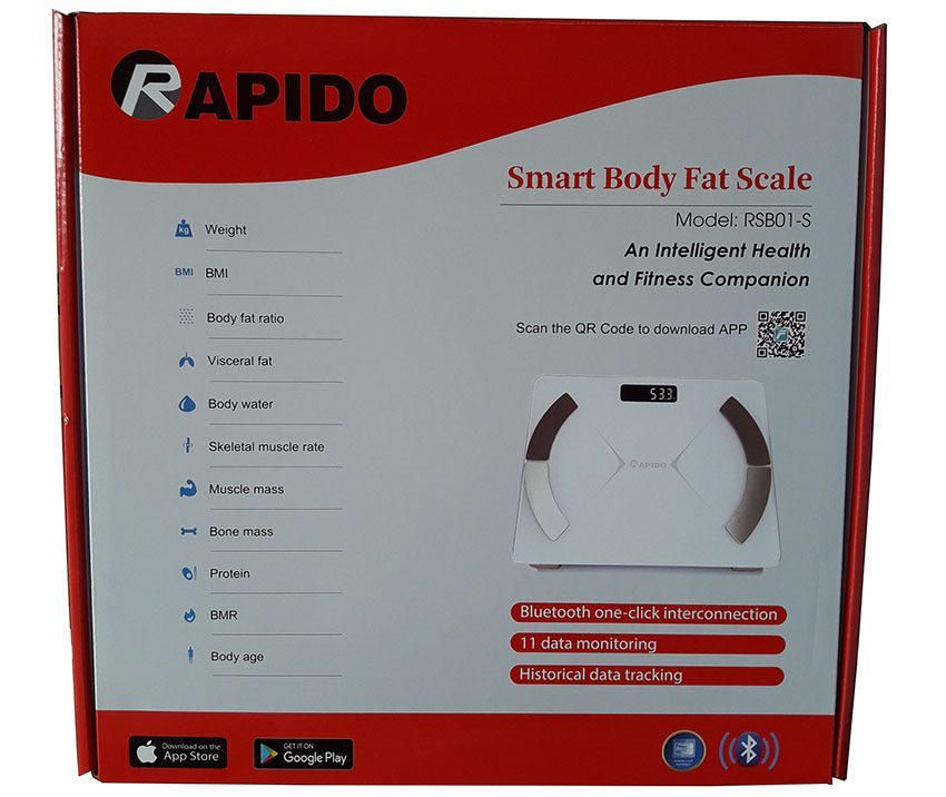 Hộp đựng của Cân sức khỏe phân tích chỉ số cơ thể Rapido RSB01-S