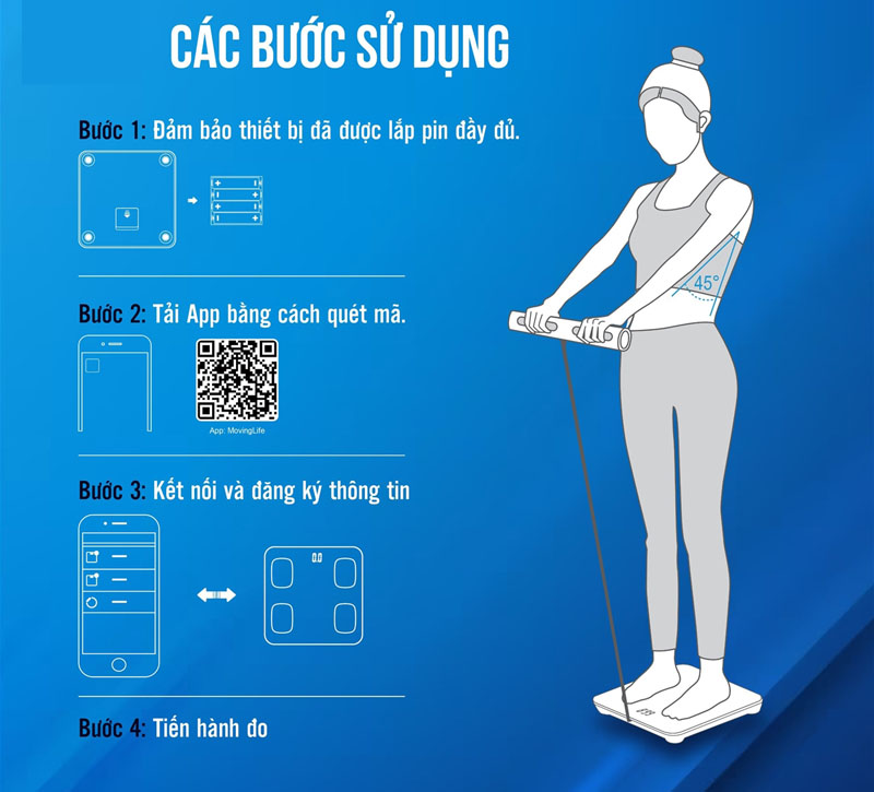 Hướng dẫn sử dụng cân sức khỏe Tapuho TBS180