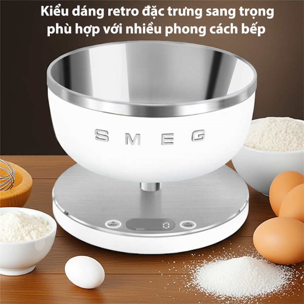 Cân tiểu ly nhà bếp điện tử Smeg KSC01 5Kg thiết kế sang trọng, chất liệu bền đẹp