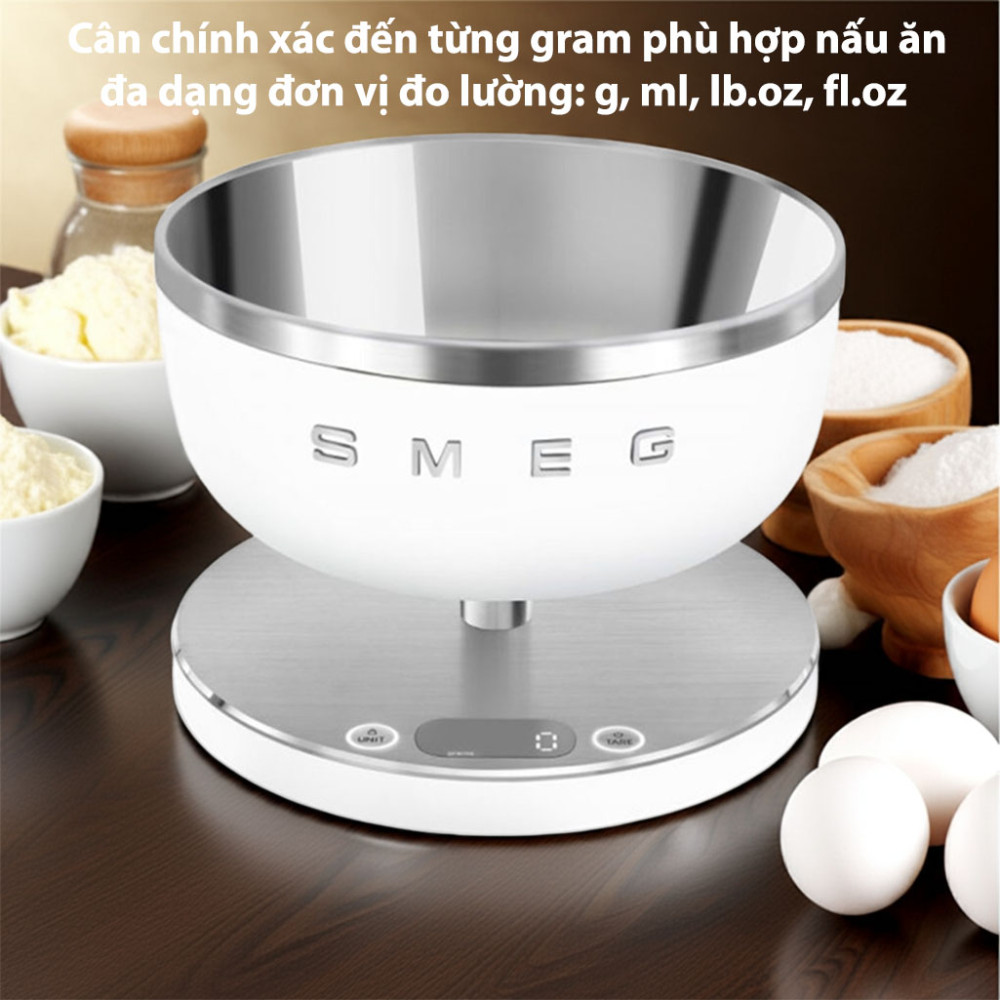 Cân tiểu ly nhà bếp điện tử Smeg KSC01 5Kg đơn vị chuyển đổi linh hoạt