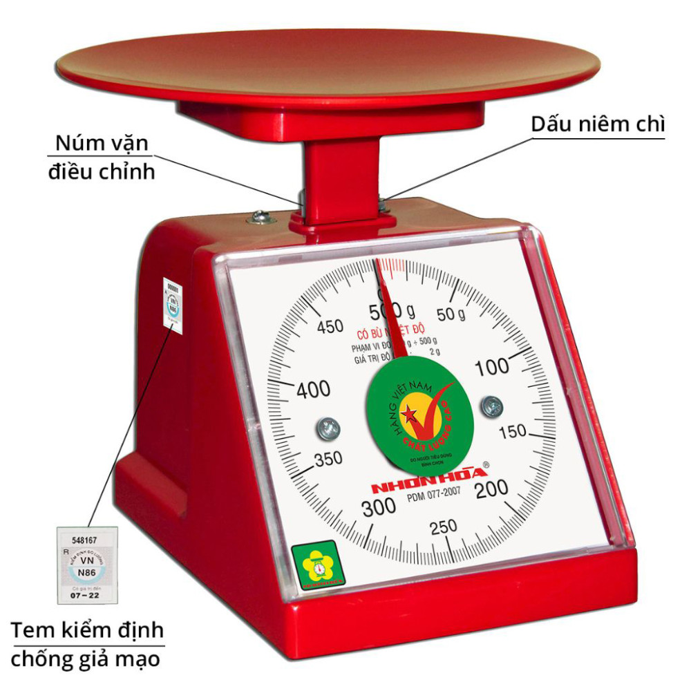 Cân nhựa Nhơn Hòa 500g NHPS-0.5 - Hàng chính hãng