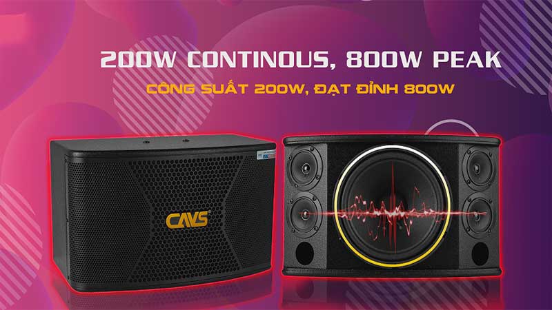 Công suất của Cặp loa karaoke CAVS CX10