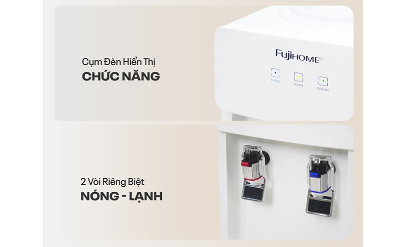 Thiết kế của Cây nước nóng lạnh Fujihome WD676C