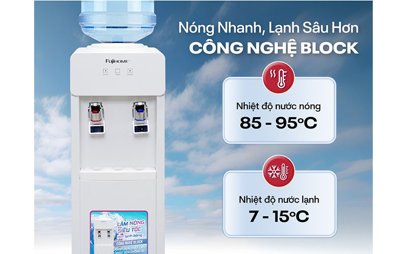 Công nghệ Block của Cây nước nóng lạnh Fujihome WD676C