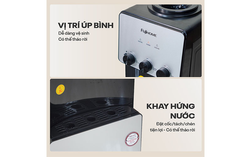 Thiết kế của Cây nước nóng lạnh Fujihome WD677C