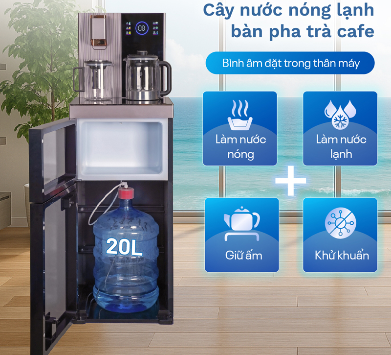 Cây nước nóng lạnh bàn trà FujiE TB238UV - Hàng chính hãng