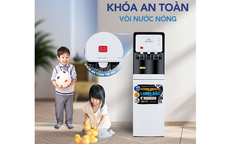 Khóa vòi nước nóng của Cây nước nóng lạnh hút bình Hòa Phát HHC363