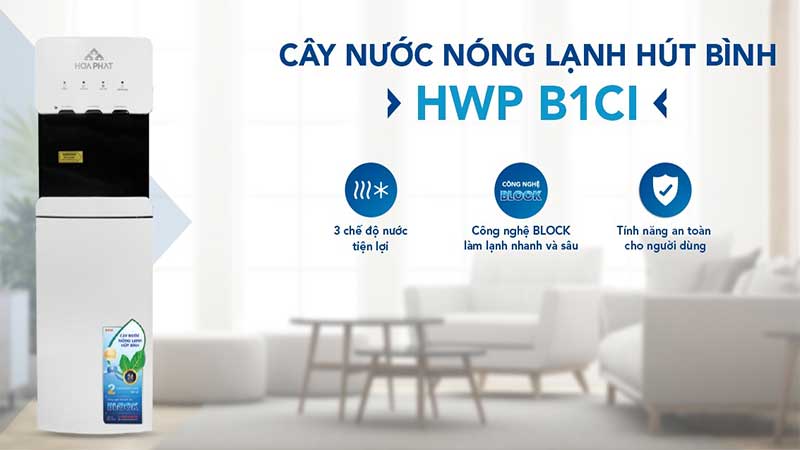 Cây nước nóng lạnh hút bình Hòa Phát HWP-B1CI