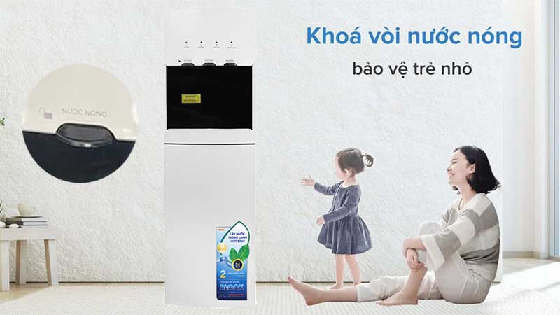 Khóa vòi nước nóng của Cây nước nóng lạnh hút bình Hòa Phát HWP-B1CI