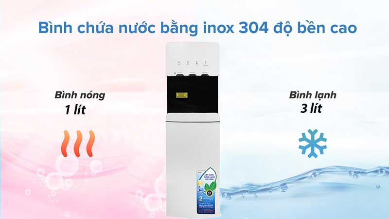 Dung tích bình nóng/lạnh của Cây nước nóng lạnh hút bình Hòa Phát HWP-B1CI