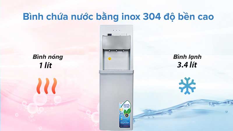 Dung tích bình nóng/lạnh của Cây nước nóng lạnh hút bình Hòa Phát HWP-B1CJ