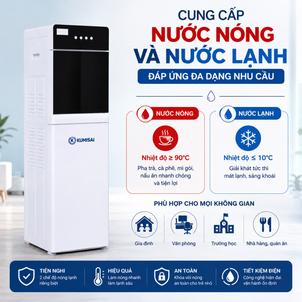 Cây nước nóng lạnh hút bình Kumisai KMS X9 - Hàng chính hãng